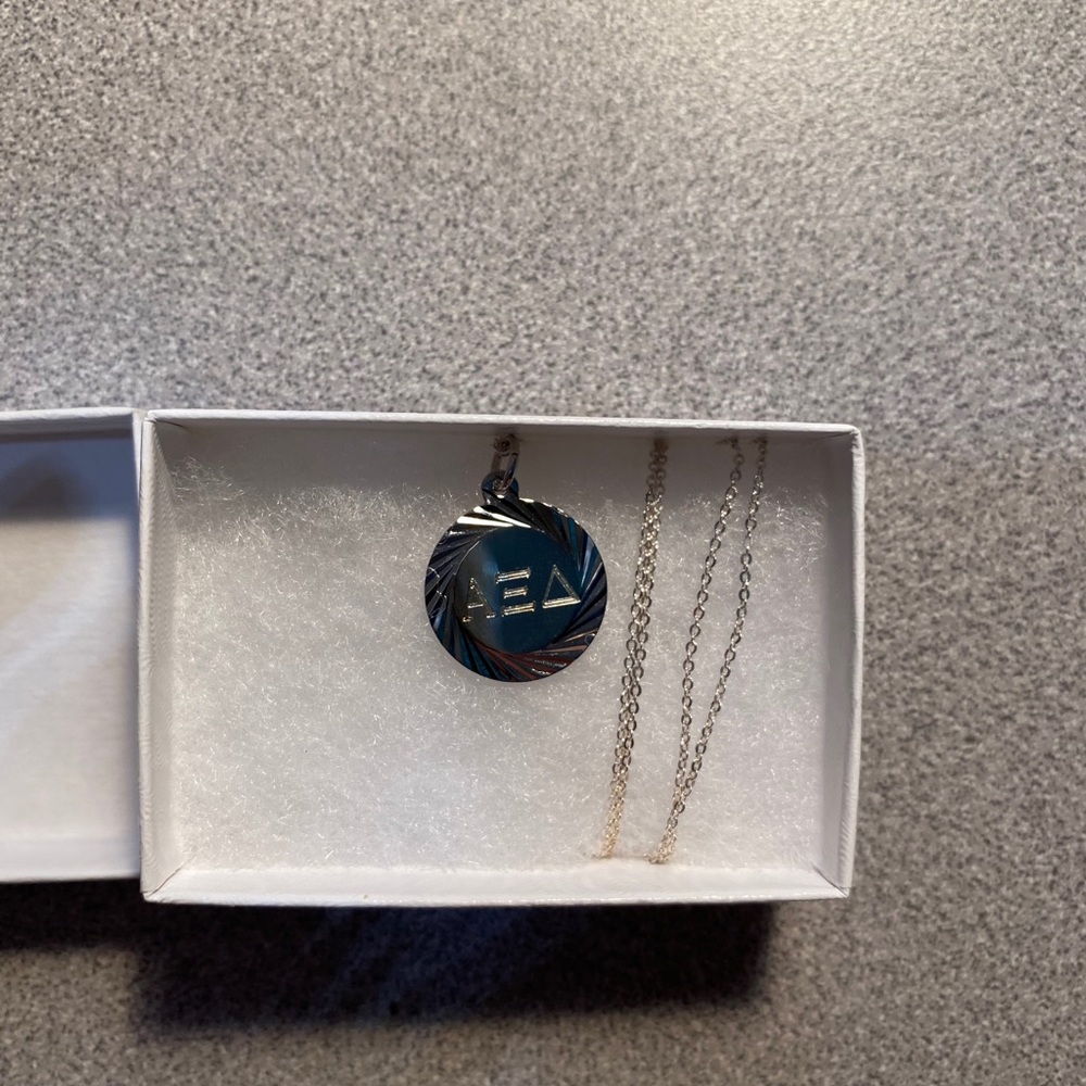 Alpha Xi Delta Silver Necklace